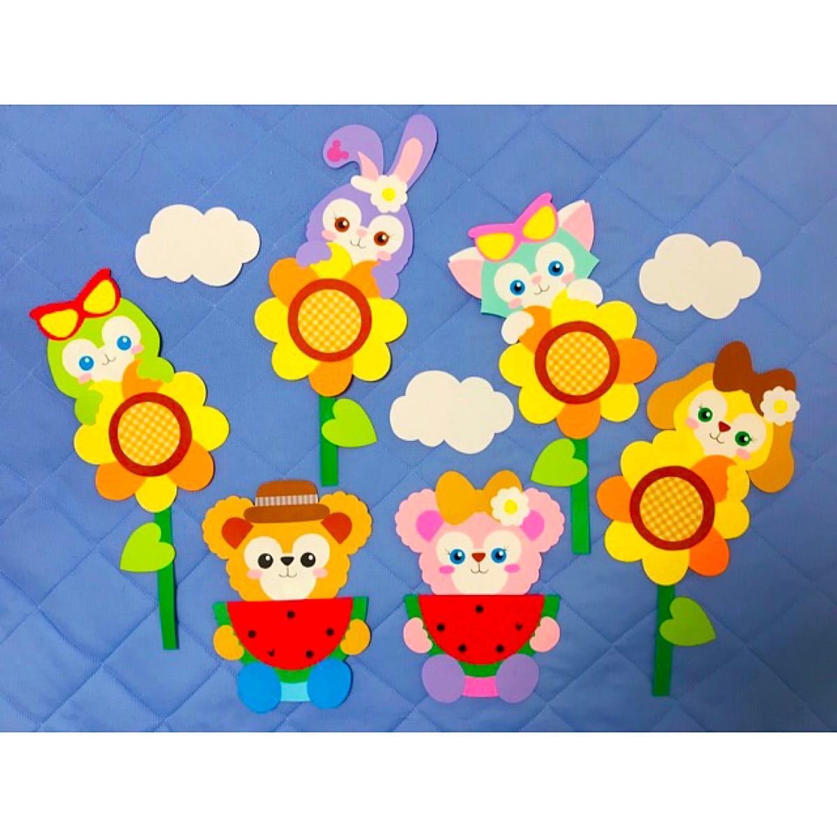 Paypayフリマ ひまわり 夏 すいか 壁面飾り 保育園 幼稚園 ダッフィー