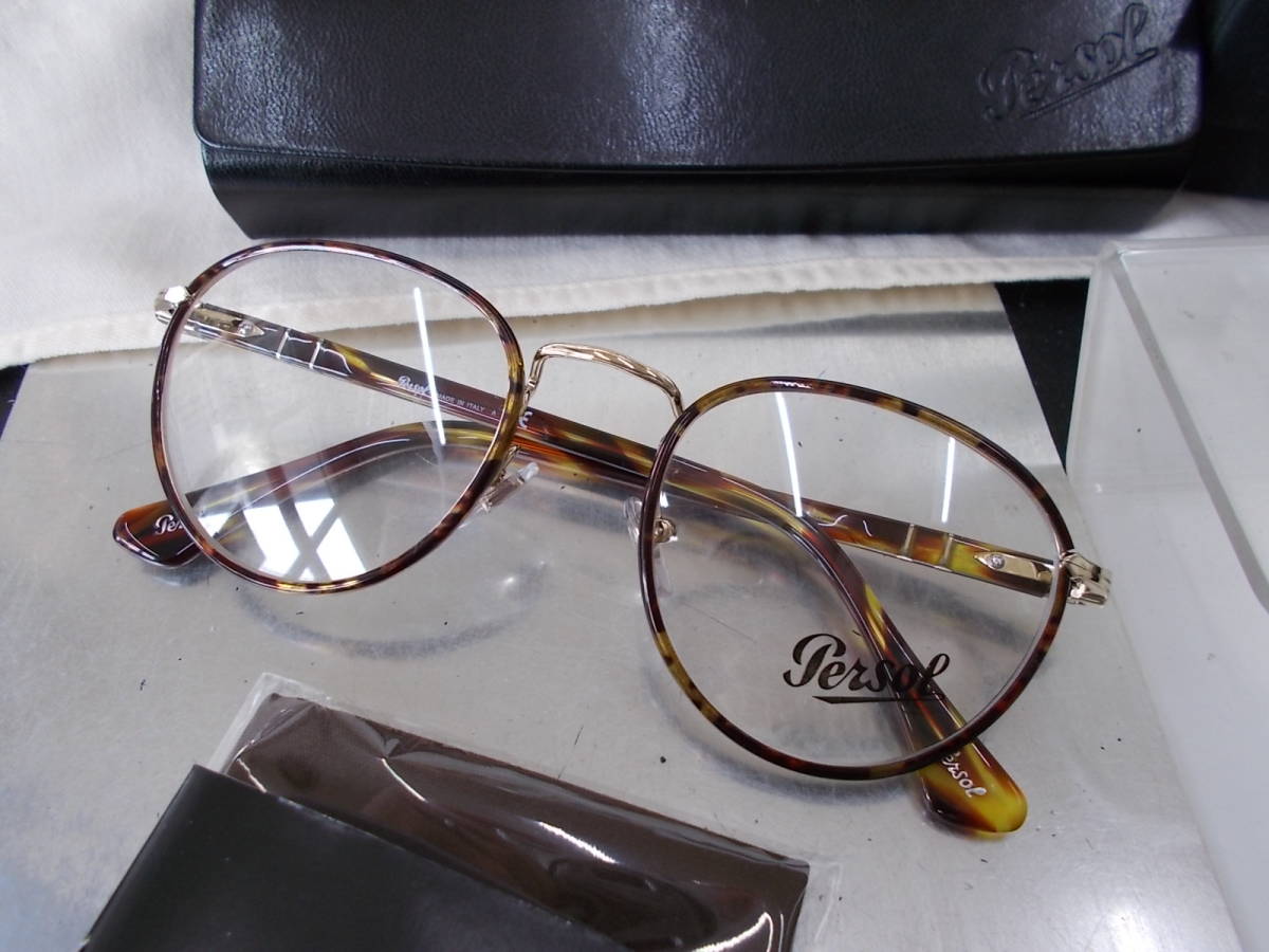 Persol ペルソール お洒落な ボストン 丸眼鏡 コンビ フレーム PO2410-V-J-1098-49_画像1