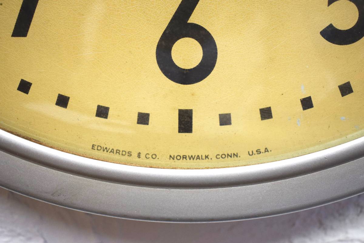 ビンテージ 60's Edwards社製 スクールクロック 壁掛け時計 時計 インダストリアル アンティーク インテリア_画像6