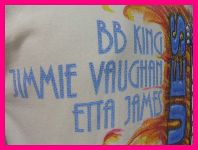 送料無料★Blues music festival’95 TシャツS　アイボリー　BB KING JIMMIE VAUGHAN ブルース ミュージック フェスティバルサングラス猫　_画像6