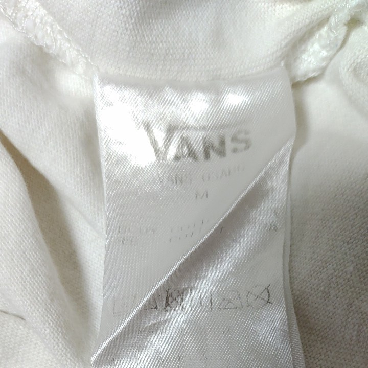 バンズ半袖TシャツM/L　白　定番スケボーロゴプリント　VANS