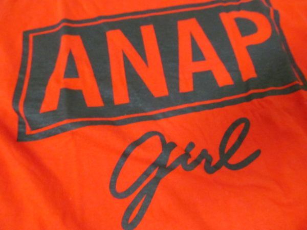 (43935)ANAP GIRL　アナップガール　半袖　Tシャツ　カットソー　ロゴ　レッド　140-150㎝　USED_USED