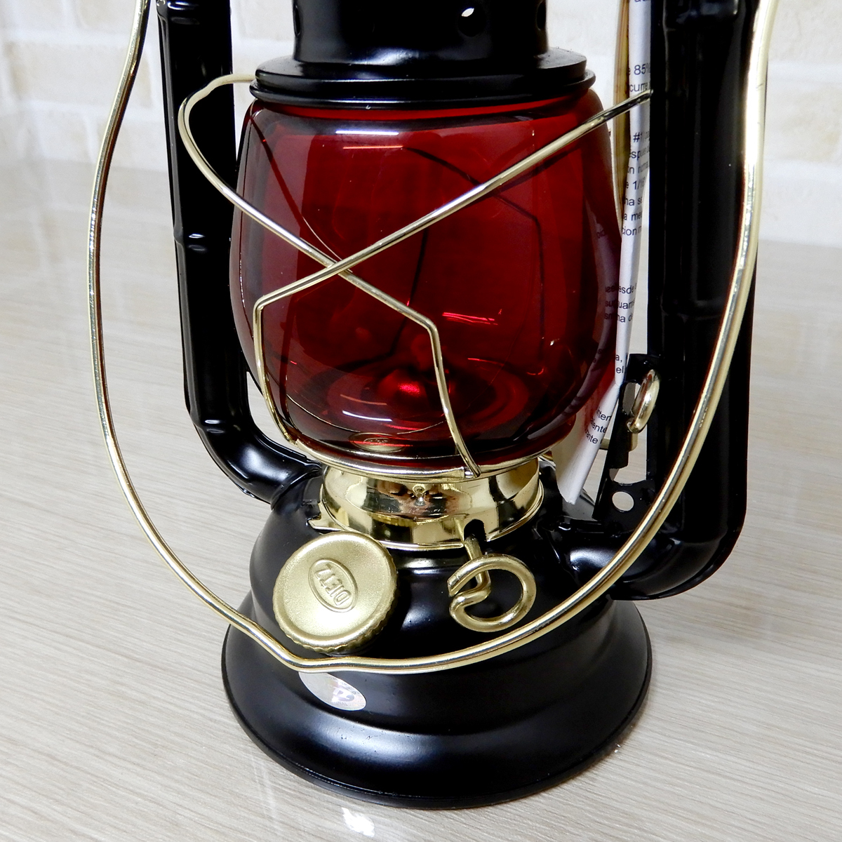 替芯付【送料無料】新品 Dietz #50 Comet Lantern - Black Gold Redグローブ ◇デイツ コメット ブラック ハリケーンランタン 黒金 真鍮 赤