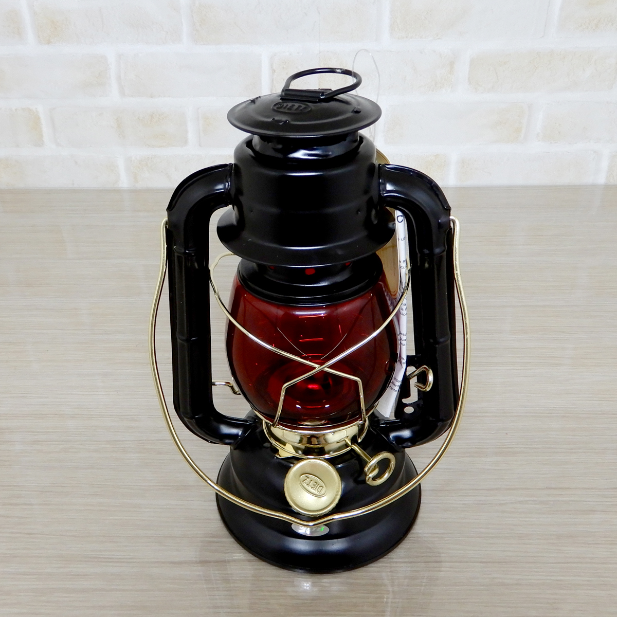 替芯付【送料無料】新品 Dietz #50 Comet Lantern - Black Gold Redグローブ ◇デイツ コメット ブラック ハリケーンランタン 黒金 真鍮 赤