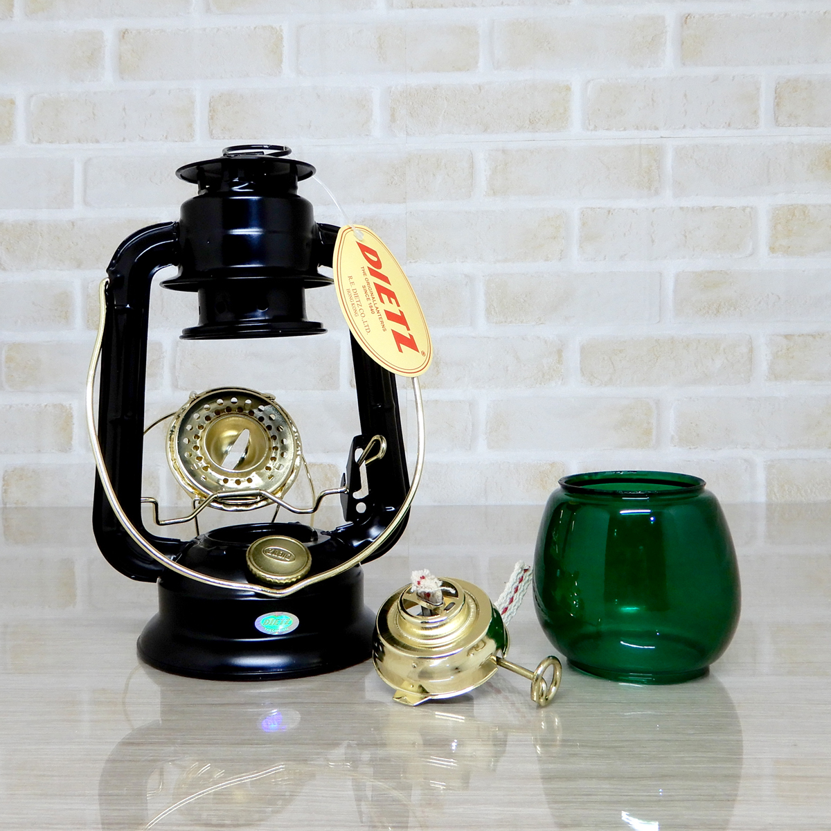 クリアグローブ付【送料無料】新品 Dietz #50 Comet Lantern - Black Gold Greenホヤ ◇デイツ コメット ブラック ハリケーンランタン 黒金