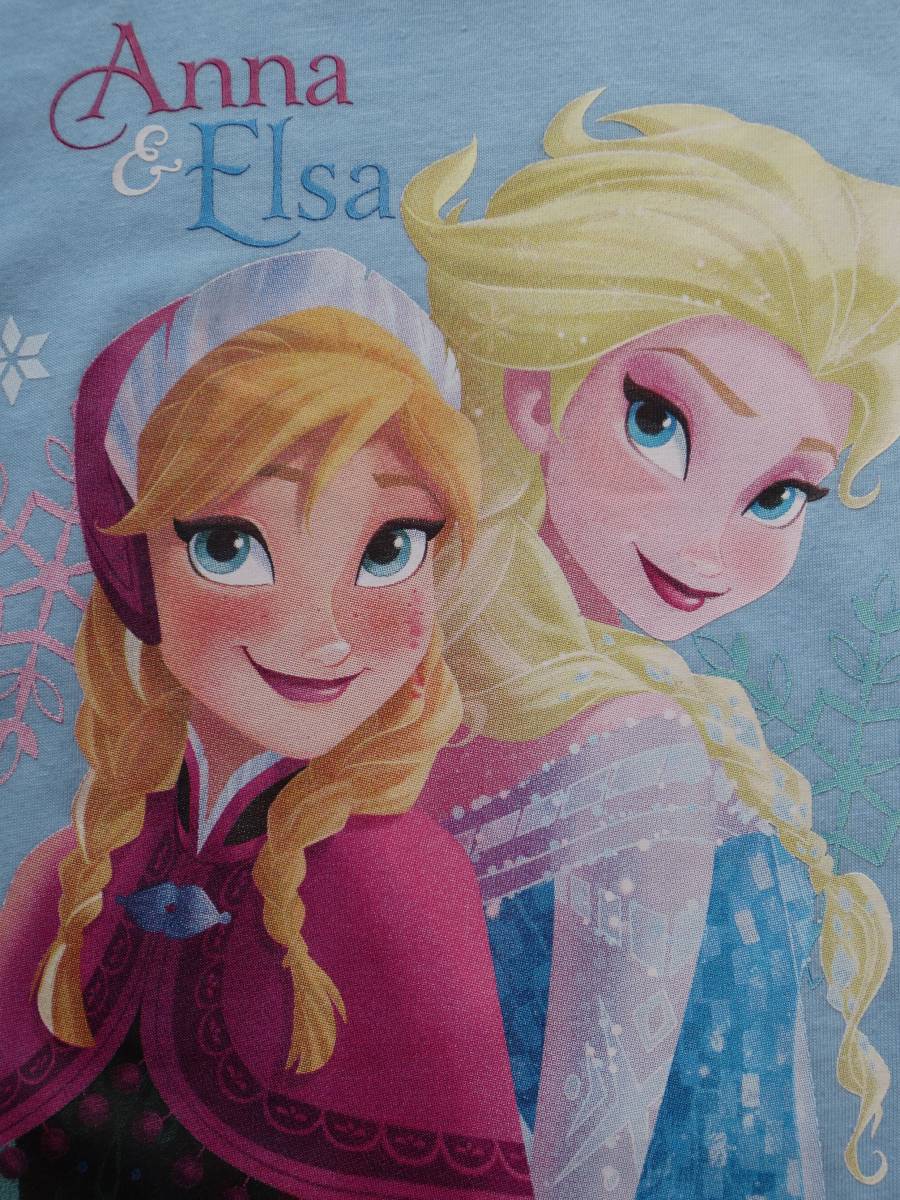 ヤフオク 新品 130 アナと雪の女王 長袖tシャツ 水色 アナ