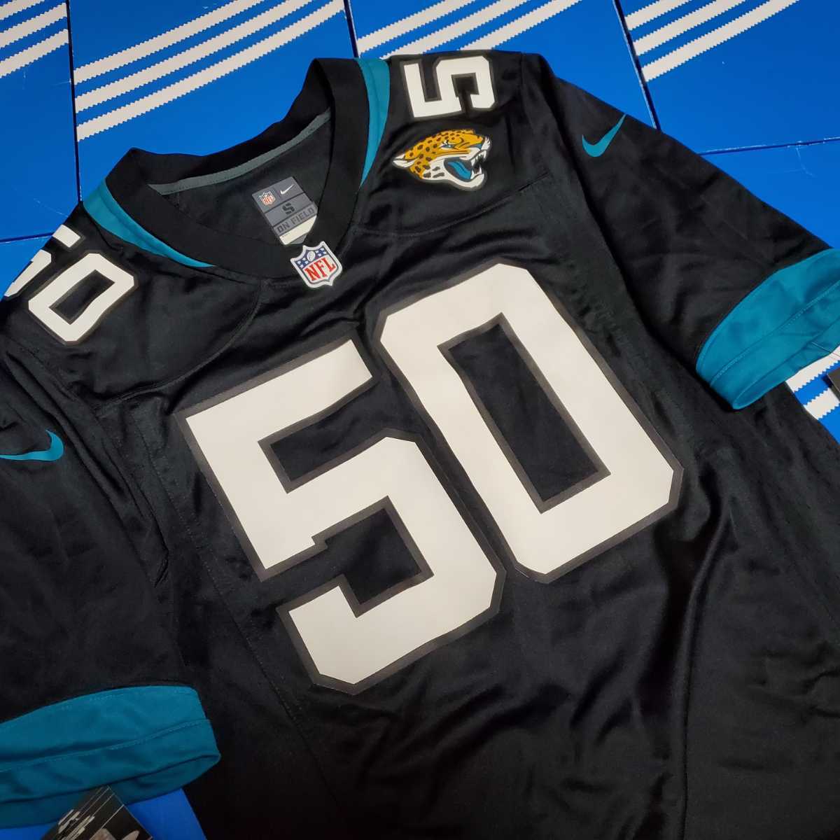 新品タグ付き　Nike　ジャクソンビル・ジャガーズ　NFL　定価115ドル　ユニフォーム Tiger　ゲームシャツ　S