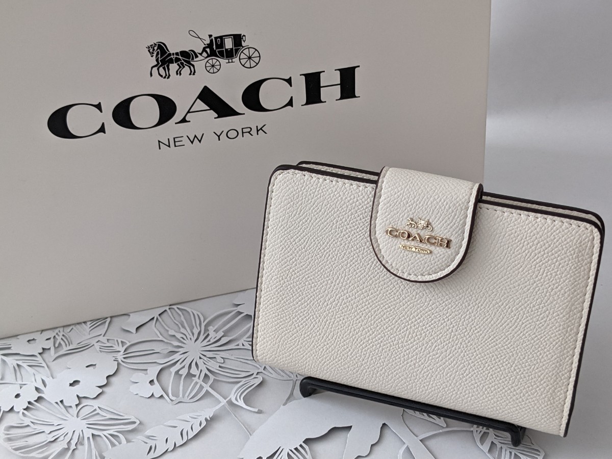 COACH 新品 ホワイト 折り財布 レディース コーチ 財布 白 112 - 小物