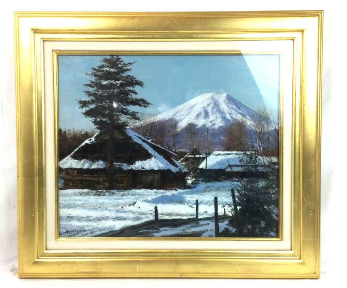 史上最も激安 風景画 冬景色 雪景色 古民家 茅葺屋根 富士山 37cm X 約44 矢ヶ部昭彦 油彩 忍野富士 F8 額装品 やかべあきひこ O1332 D 油絵 絵画 自然 風景画 Labelians Fr