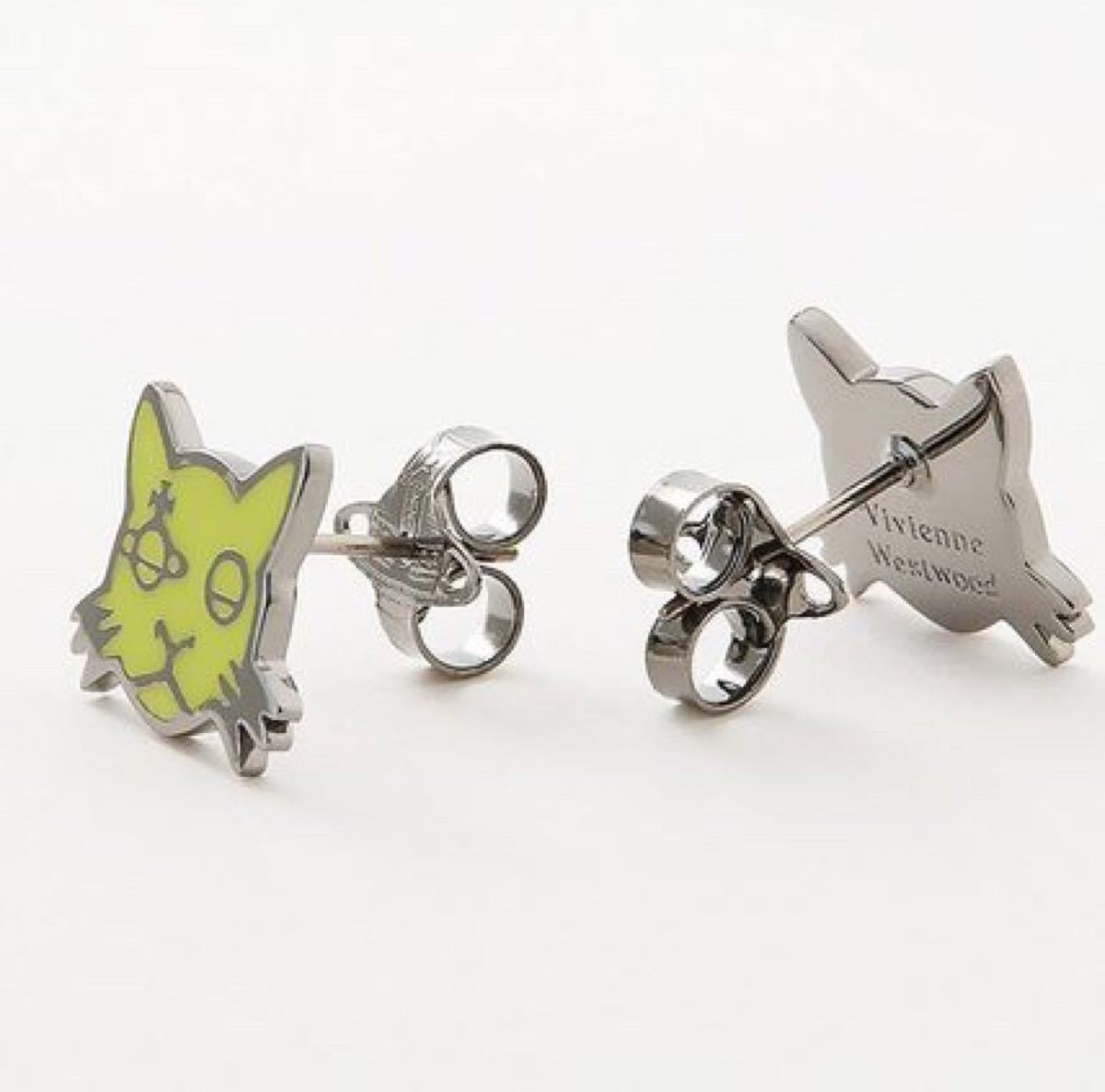 ヴィヴィアンウェストウッド ピアス ゴールド×レッド ネコ cat レア-