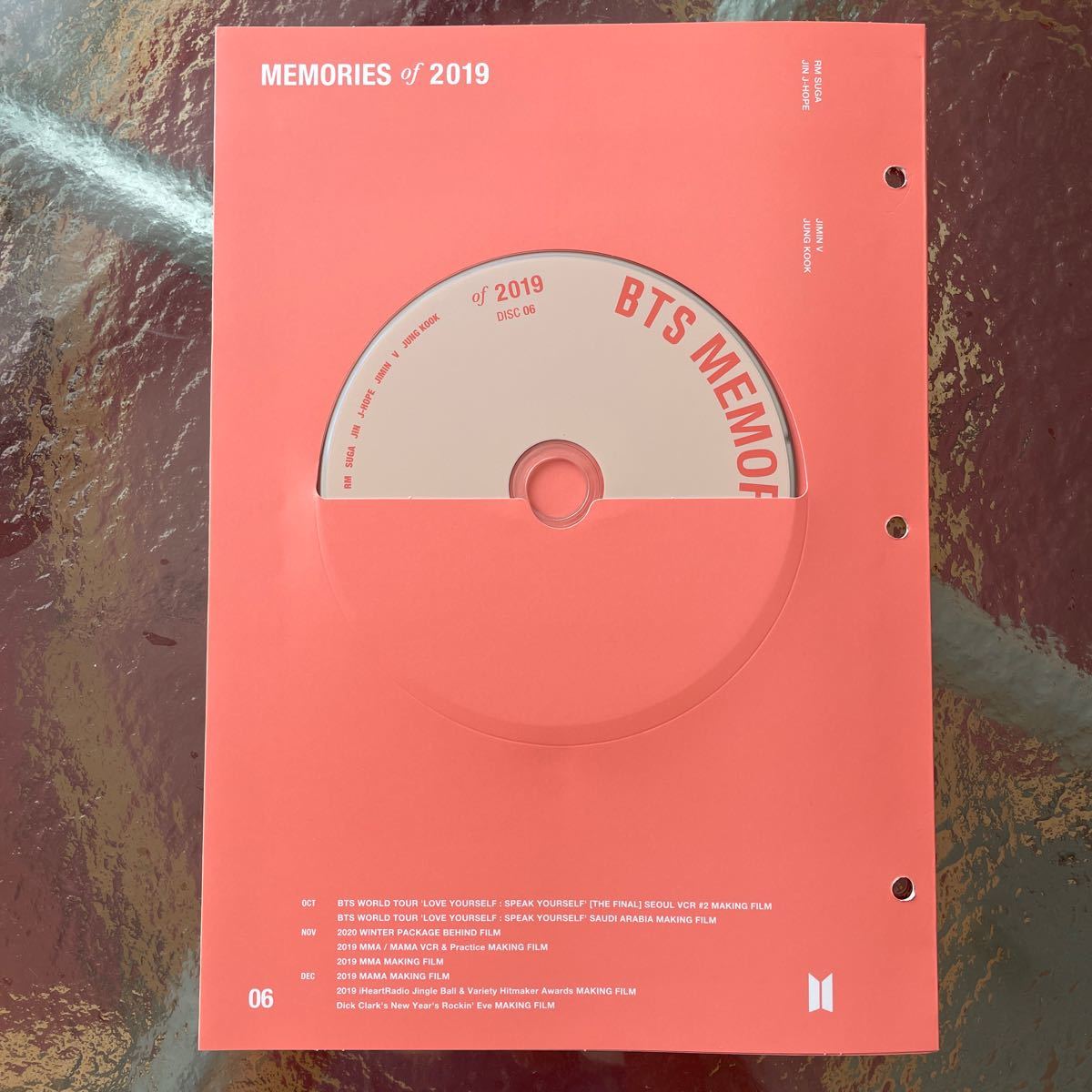 BTS Memories 2019【DVD６枚セット】日本語字幕なし メモリーズ2019 防弾少年団 新品・未再生
