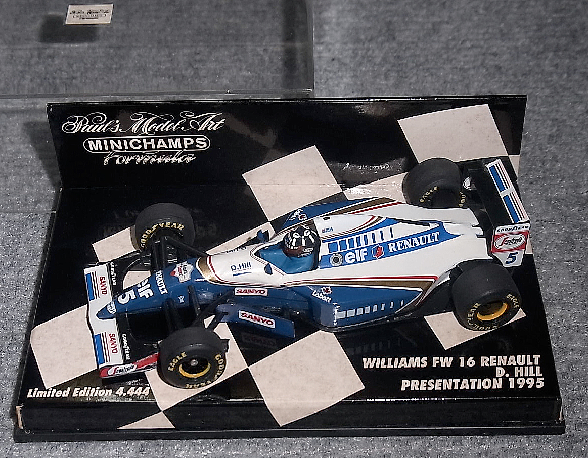 台紙痛み 1/43 ウイリアムズ ルノー FW16 ヒル 1995 プレゼン WILLIAMS REBAULT HILL プレゼンテーション