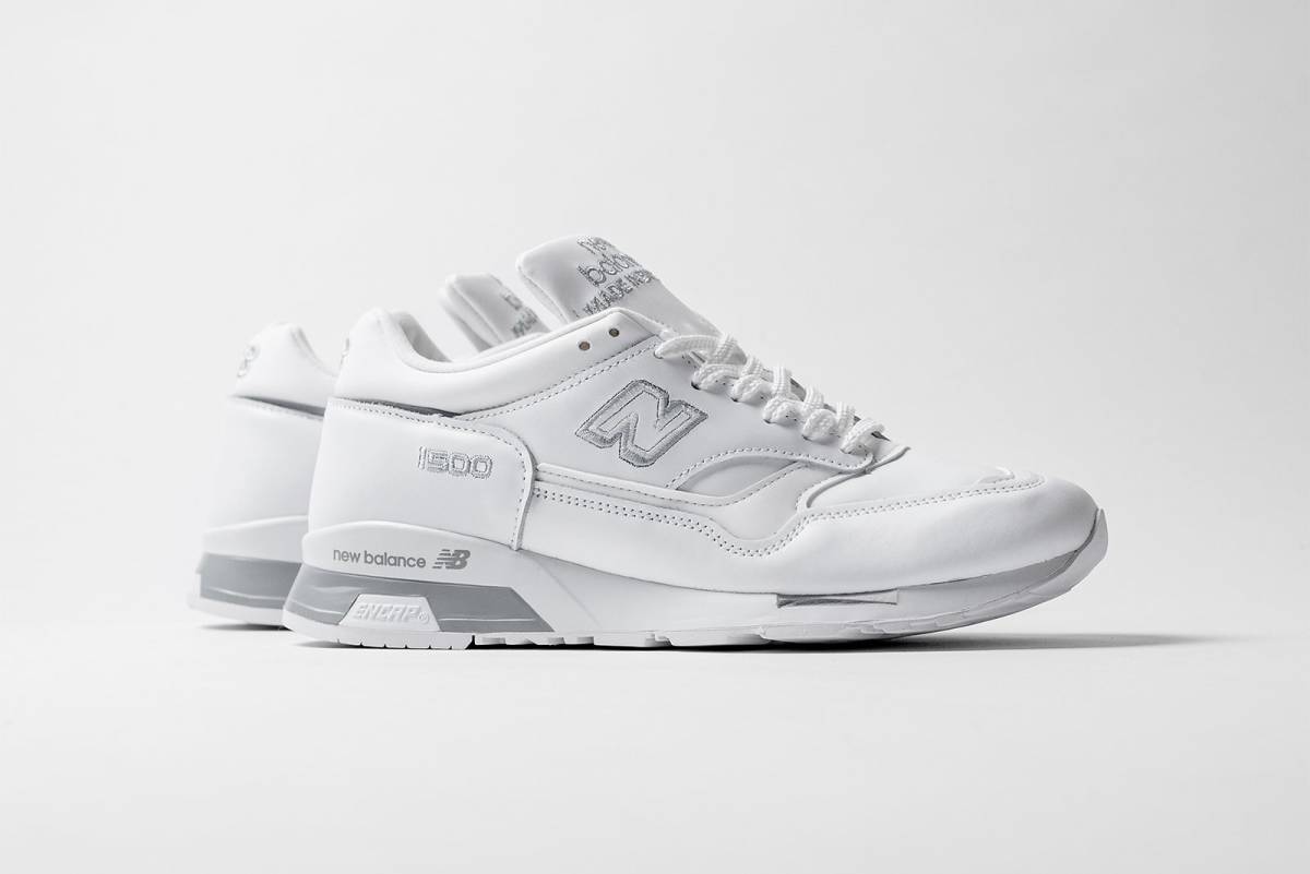 オールレザー New Balance M1500WHI UK製 US10 28cm 新品 ホワイト×グレー イギリス製 英国製 NB 天然皮革 スニーカー 白 Made In Englandの画像9