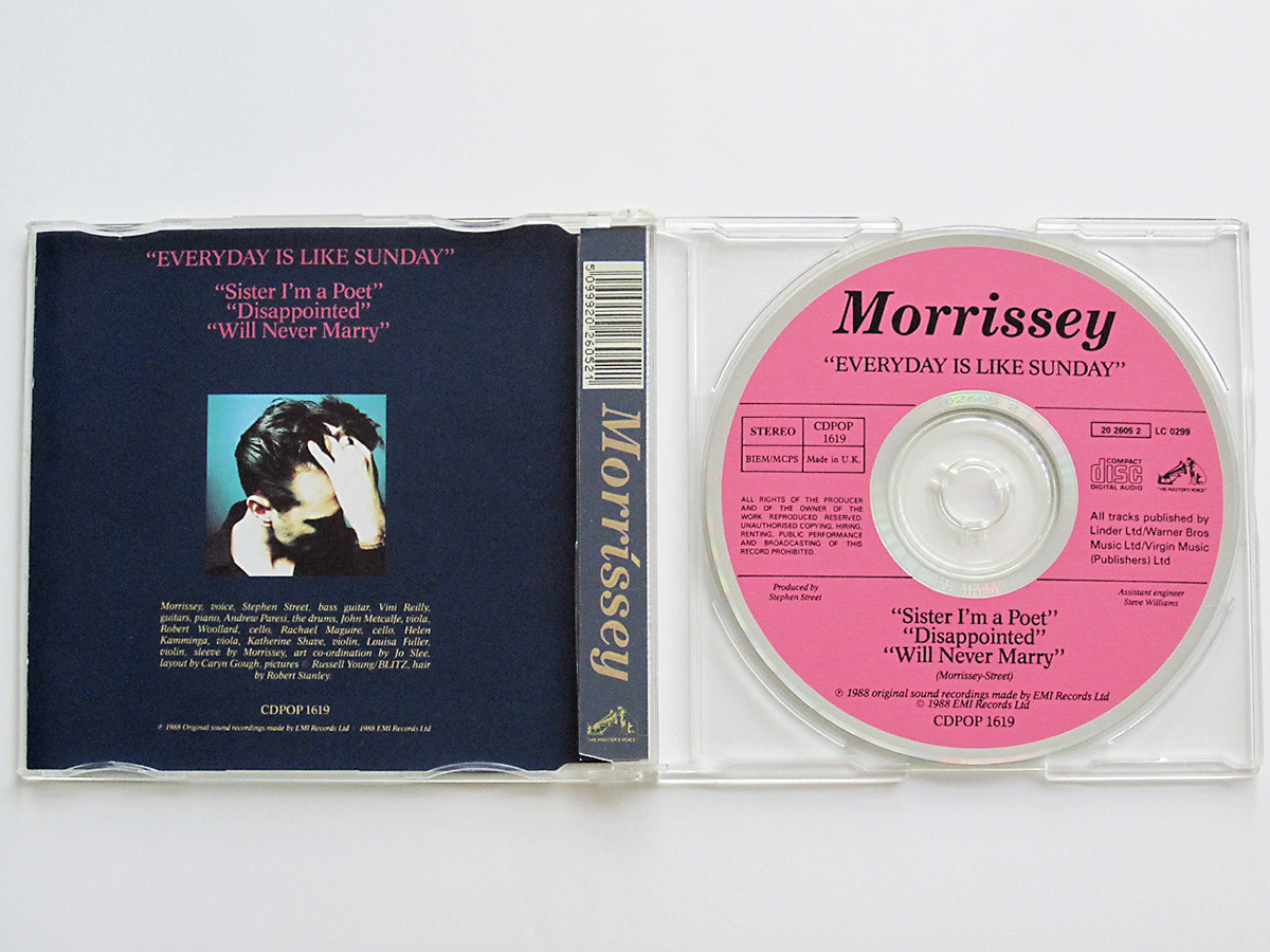 【送料無料！即決価格】モリッシー Morrissey UK盤シングルCD Everyday Is Like Sunday