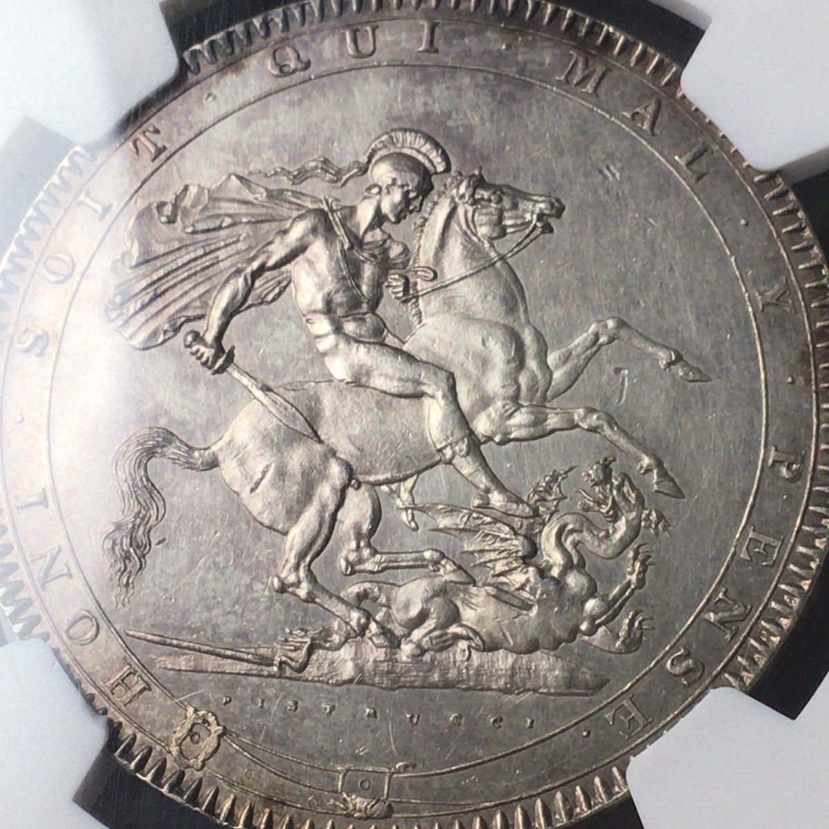 ■激希少■【NGC UNC DETAILS】1819年LIX イギリス 英国 ジョージ3世 クラウン銀貨 アンティークコインWW149321Y_画像2