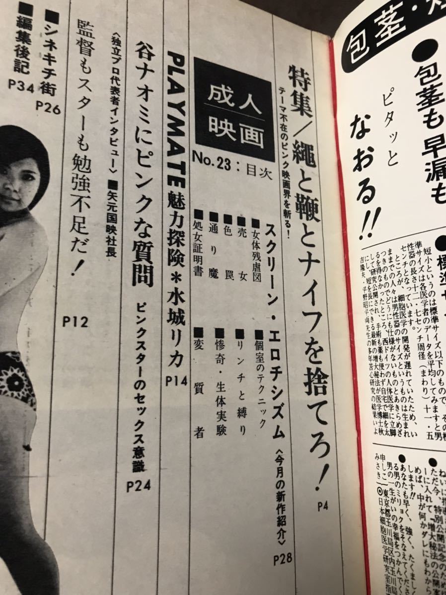 成人映画 23号 1967年 谷ナオミ 太地喜和子 岡田茉莉子 スクリーン エロチシズム 昭和42年 美本 2