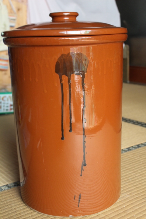 即決□味噌かめ12号フタ付き【寸胴型】常滑焼き蓋□直径32 即決□味噌かめ12号フタ付き【寸胴型】常滑焼き蓋□直径32