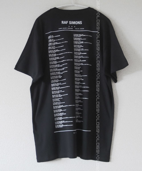 ラフ シモンズRAF SIMONS AW2020-2021 TOUR T-SHIRT クルーネック コットン ジャージー ショートスリーブ ツアー シャツ Tシャツ トップスS_画像2