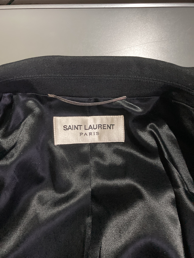 新品 サンローランパリ SAINT LAURENT PARIS 13ss エディ期 初期 Pコート ショート丈 黒 46_画像2