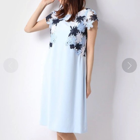 新品】クリスセリーン CHRISCELIN ワンピースレース(サックス