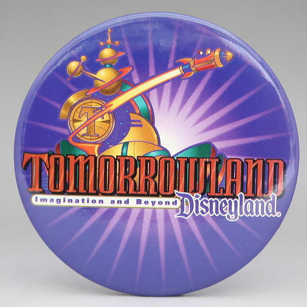 ディズニー トゥモローランド 缶バッジ ディズニーランド Usa 1998年 キャスト限定 開店記念セール