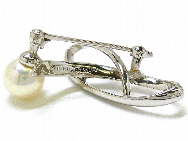 * new goods *[ Akoya pearl 8.4mm]Pt900 design brooch lady's [ free shipping ]