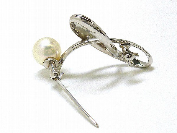 * new goods *[ Akoya pearl 8.4mm]Pt900 design brooch lady's [ free shipping ]