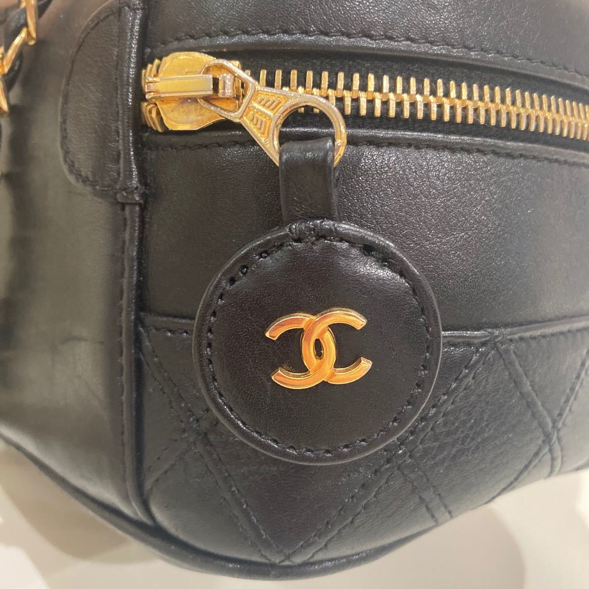 【VINTAGE】CHANEL マトラッセ バニティ ショルダーバッグ CHANEL ショルダーバッグ バニティバッグ ヴィンテージ 黒 2way