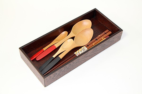  cutlery case cutlery tray wooden lacquer coating storage box 