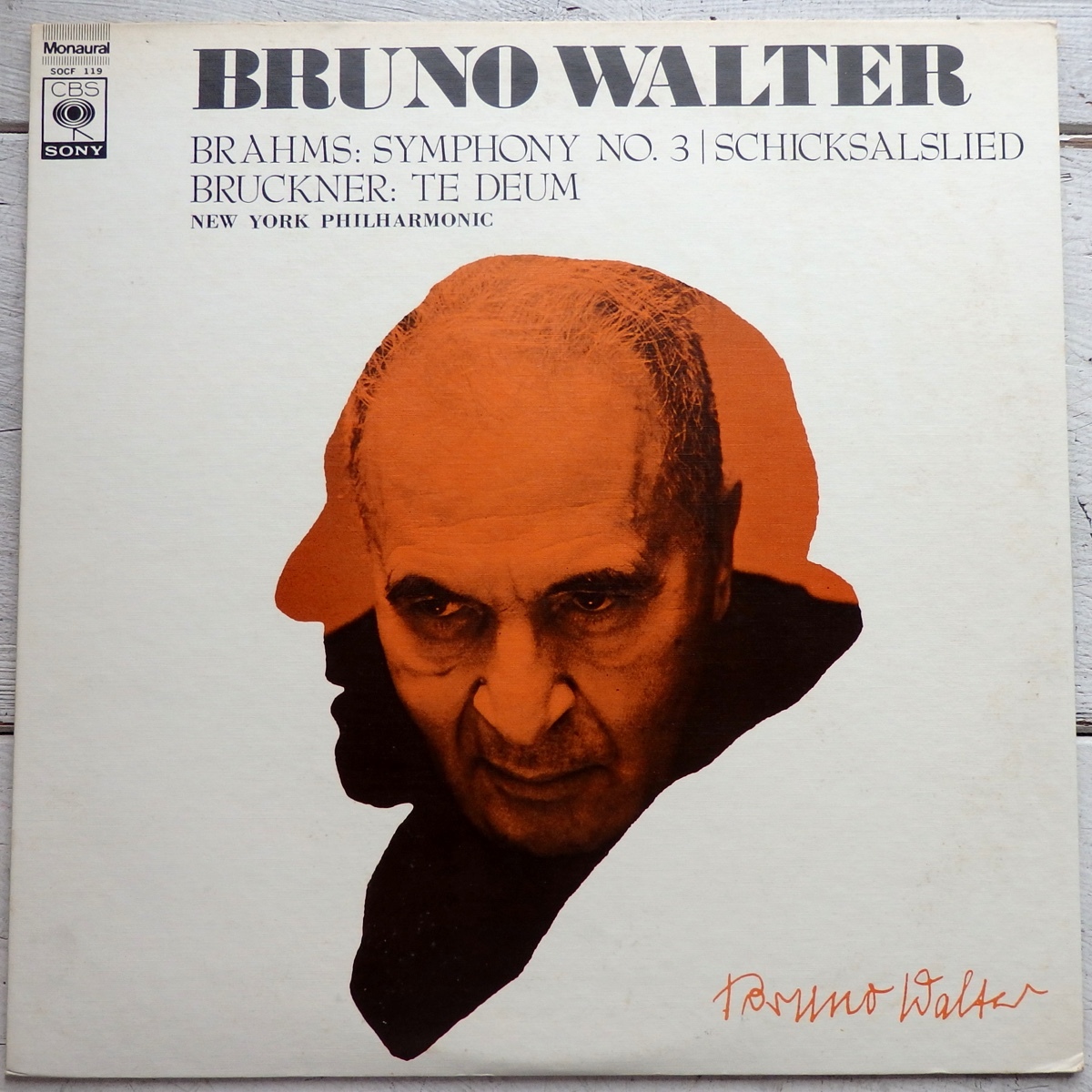 LP ブラームス 交響曲第3番 運命の歌 ブルックナー テ・デウム ブルーノ・ワルター ニューヨーク・フィル SOCF-119_画像1