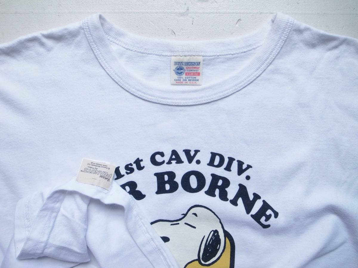 BUZZ RICKSON'S × PEANUTS AIR BORNE スヌーピーTシャツ L 白 バズリクソンズ 東洋エンタープライズ USA製_画像3