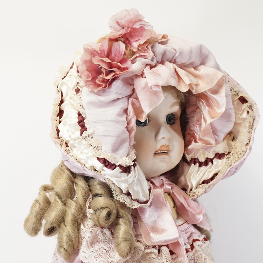 昭和ビンテージ　ビスクドール　西洋人形 　Collectors Doll　コレクターズドール製　ベベドール　 ペーパーウェイトアイ　高さ75㎝　ATN_画像7