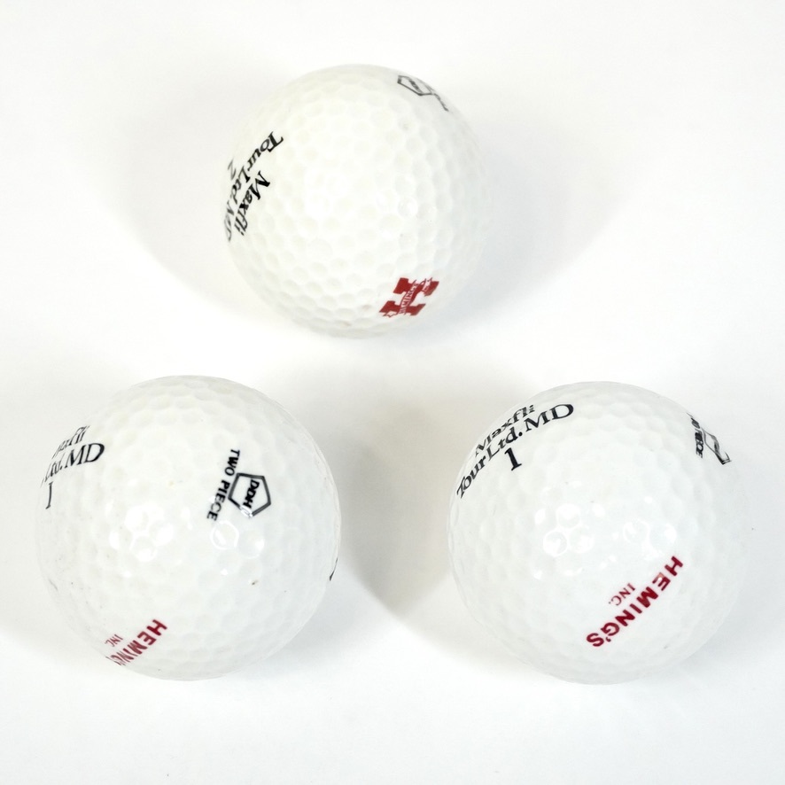 Heming’s ゴルフ用品 4点セット ヘミングス社製 ゴルフボール3個・ボールホルダー スコアブック2冊 鉛筆付き グリーンフォーク2点 ATN_画像6