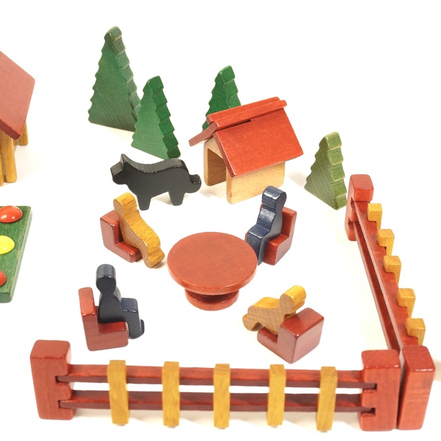 世界の 西ドイツ製 ヨーロッパのたくさんの幼稚園にも導入されているおもちゃ ATN 1960年代 知育玩具 積み木 木製おもちゃ デュシマ社  Dusyma - 積木 - labelians.fr