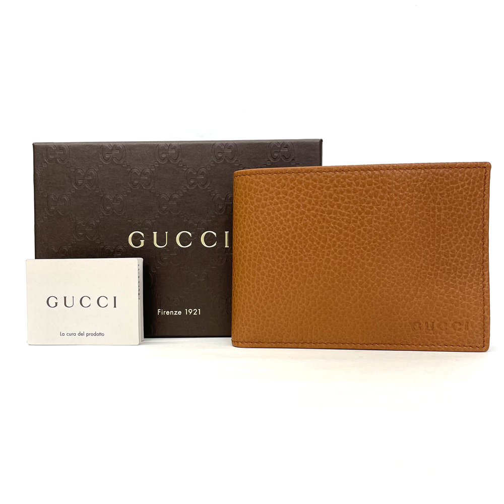 新作グッ 【未使用品】GUCCIグッチ 二つ折り財布 メンズ レザー