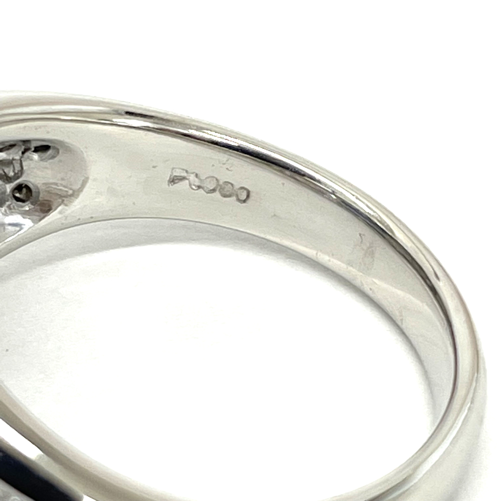 Pt900 サファイヤ 1.22ct ダイヤ 0.33ct ブルーサファイヤ リング 指輪