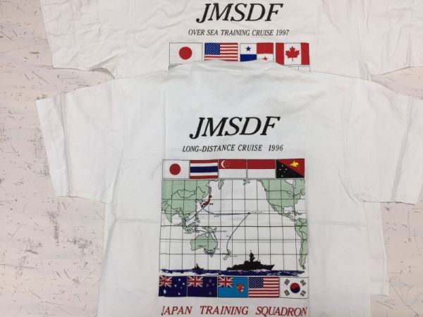 海上自衛隊 ミリタリー 軍モノ かしま さわゆき 遠洋練習航海 1996 半袖Tシャツ 2枚セット まとめて 福袋 メンズ M 白_画像1