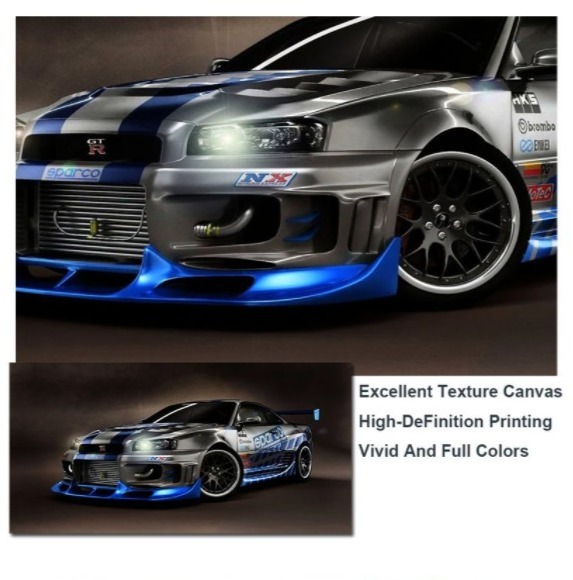 ★☆【大人気!!】スカイライン R34 GTR ワイルドスピード ブライアン ポスター キャンバス 壁紙 絵画 アート フレームなし 20x40cm☆★_画像5