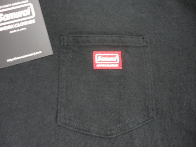 サムライジーンズ　BLK/L　SWCT-101　ポケット付きTシャツ　サムライワーク クローズ