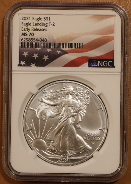 2021 アメリカ イーグル銀貨 NGC MS70 ER type2 フラッグラベル_画像1