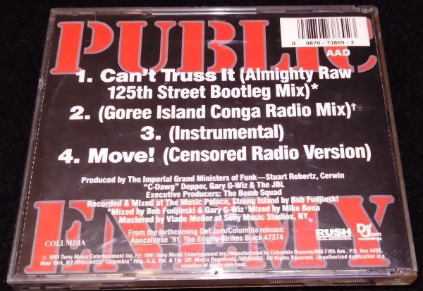 Public Enemy / Can't Truss It・Move! CDS★Bomb Squad Def Jam 1991年US盤 パブリック・エナミー 盤キズの画像3