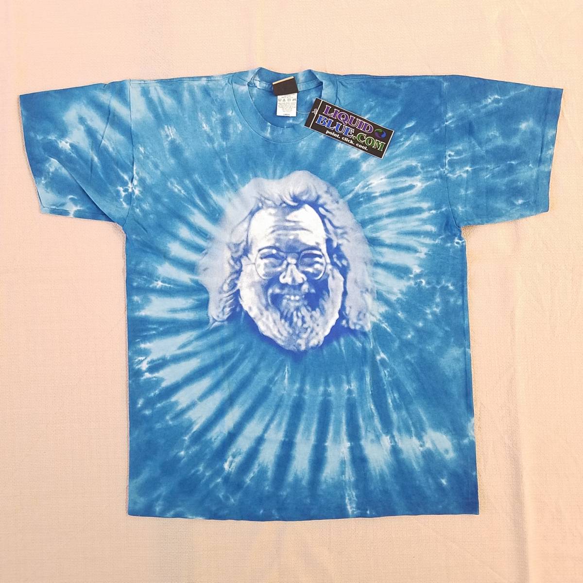 魅惑のバンドT特集! デッド『GRATEFUL DEAD(グレイトフルデッド) / JERRY GARCIA(ジェリーガルシア)』半袖Tシャツ 米国製 タイダイ サイズL_画像1