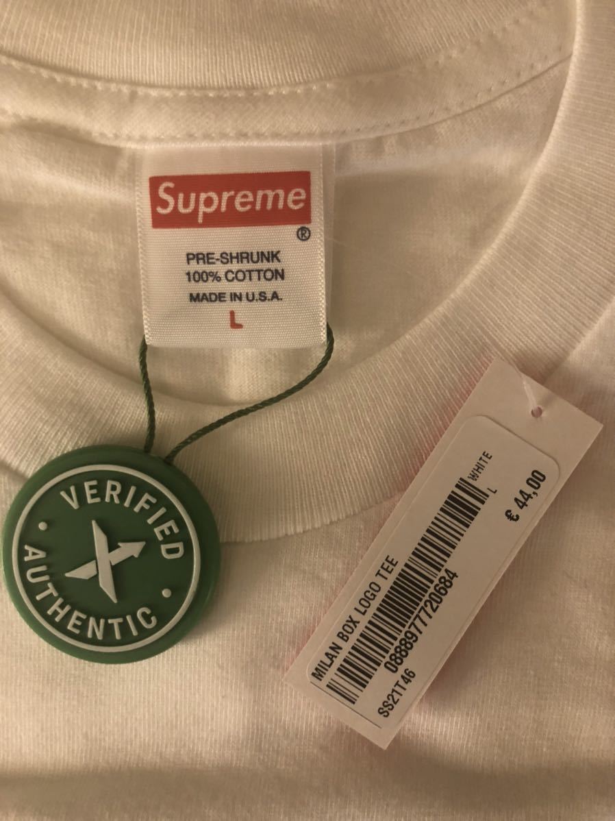 21SS Supreme Milan Box Logo Tee White L 新品 シュプリーム ミラノ