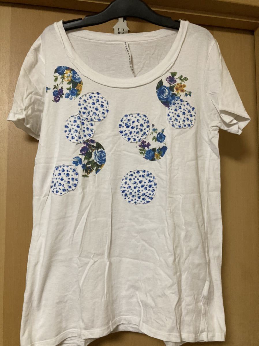  beautiful goods * Sunao Kuwahara sunaokuwahara design short sleeves T-shirt cut and sewn floral print polka dot dot 