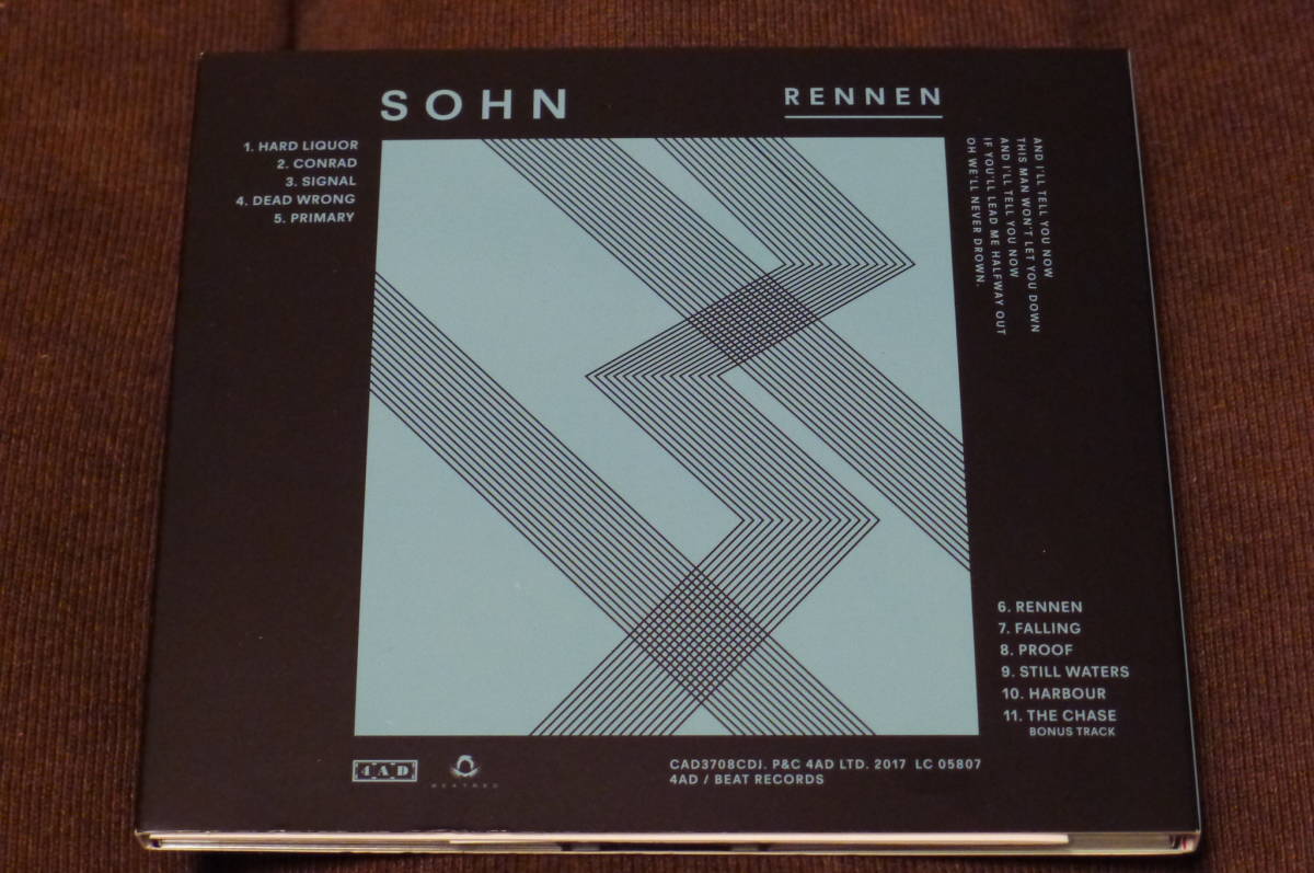 Sohn - Rennen 国内盤帯解説付ボーナストラック収録 / Disclosure, Weeknd, Olafur Arnalds