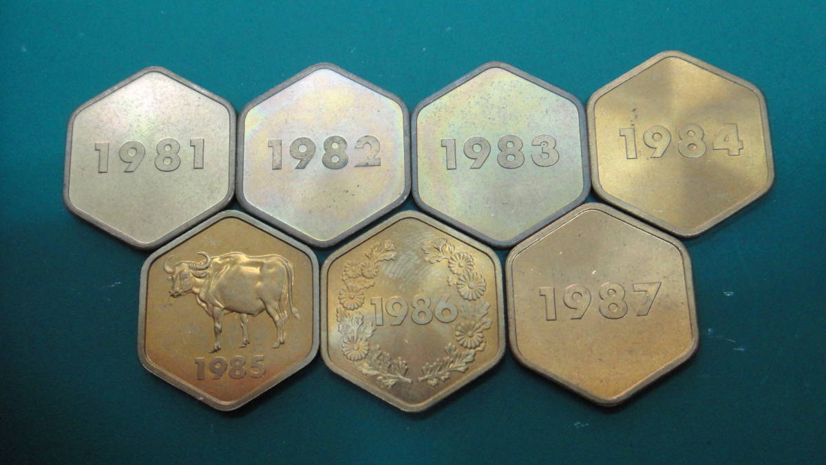 【中古品】貨幣セットのメダルのみ 1981～1987年 7枚セット [M006]
