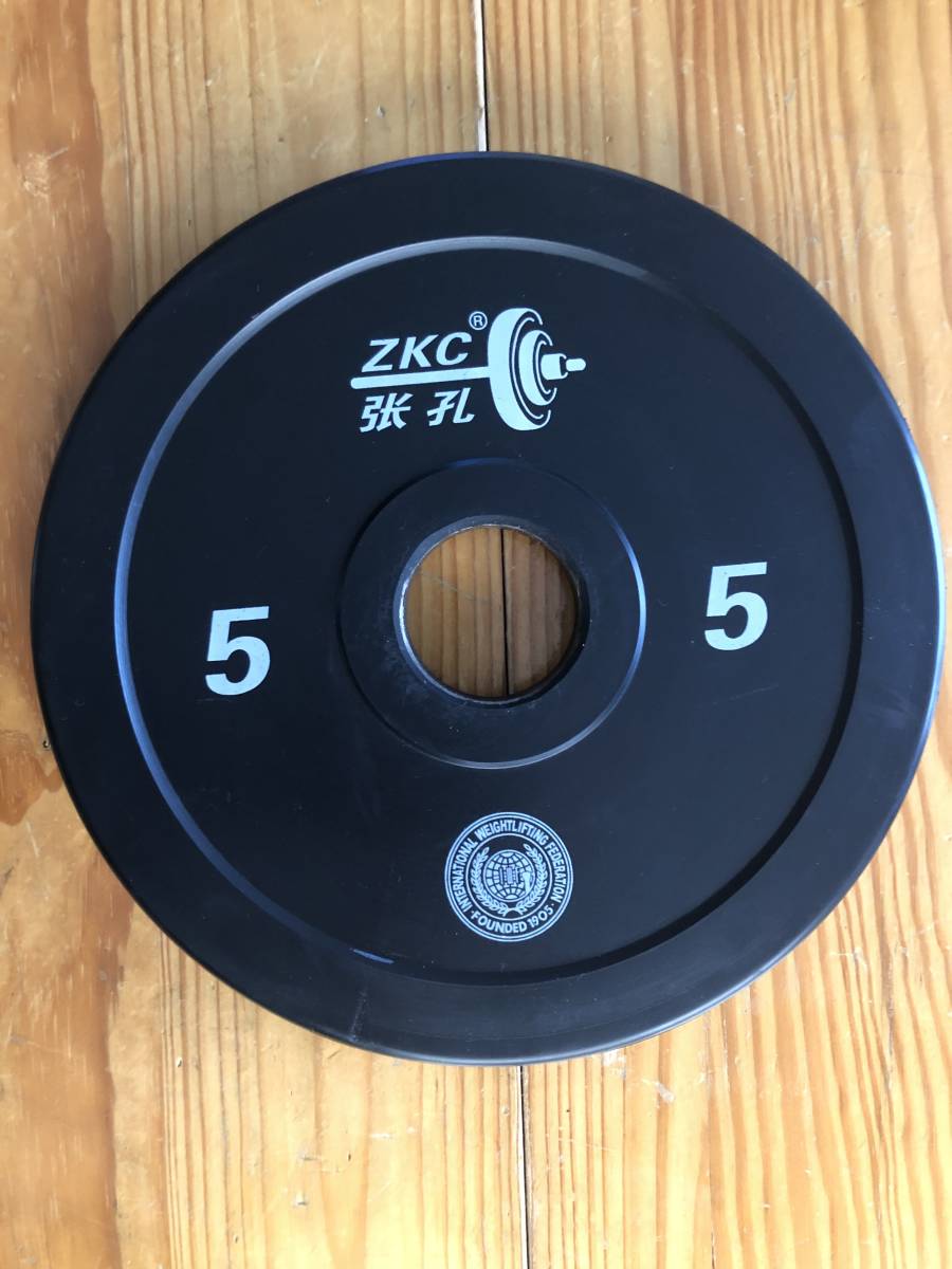 ★新品★ ZKC オリンピックプレート トレーニングディスク 5kg x 2枚 (計10kg) 50mm ★IWF公認品★