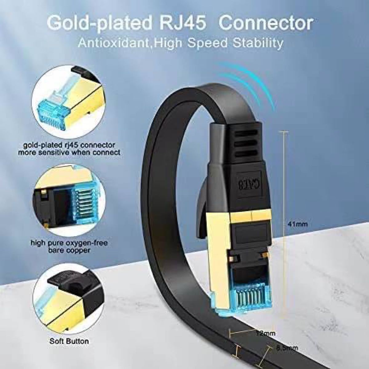 LANケーブル CAT8 超高速  40Gbps 2000MHz対応(20M)