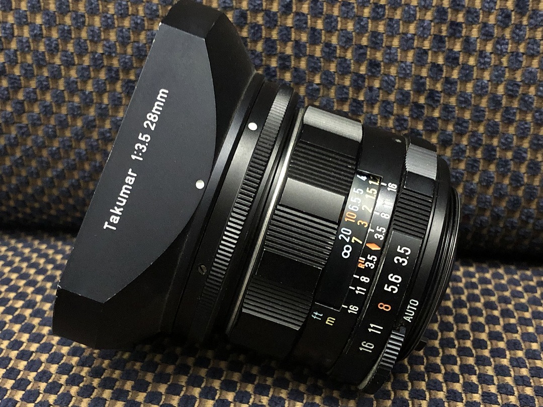 1124o SMC TAKUMAR 28mm F3.5 フード付 ペンタックス オールドレンズ