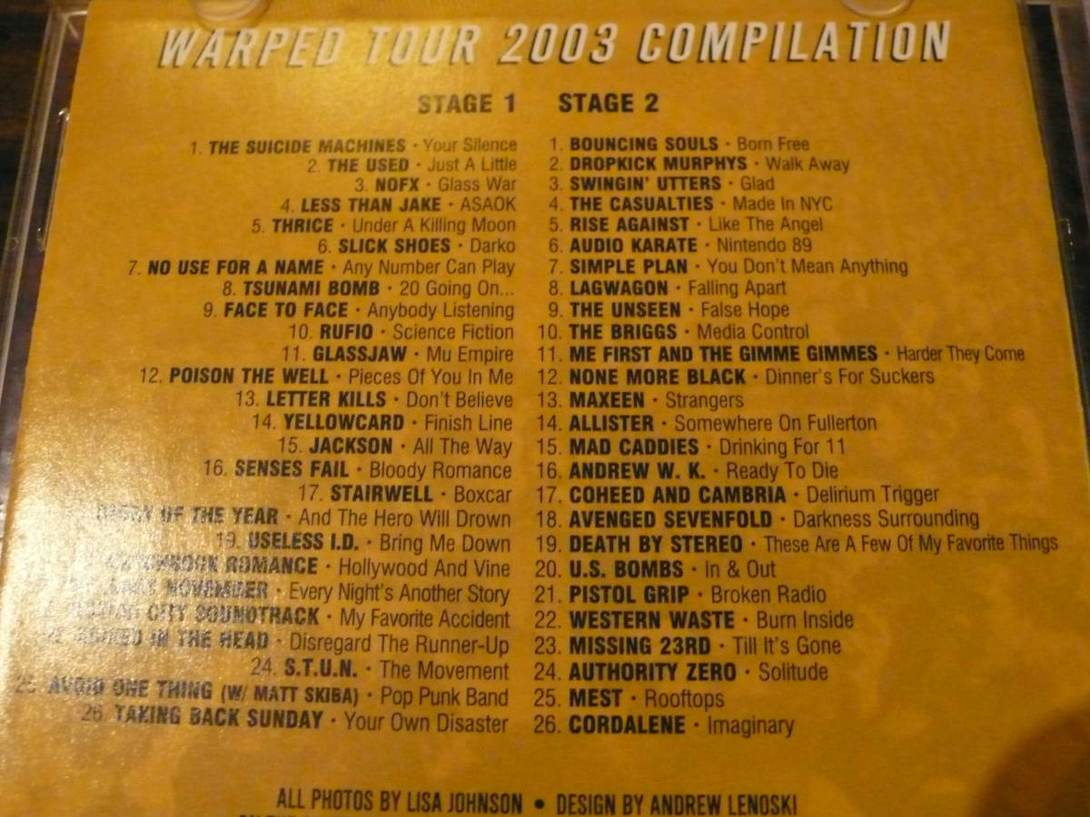 ◆Vans Warped Tour / ワープド・ツアー 2003 Tour Compilation 2枚組CD◆_画像3